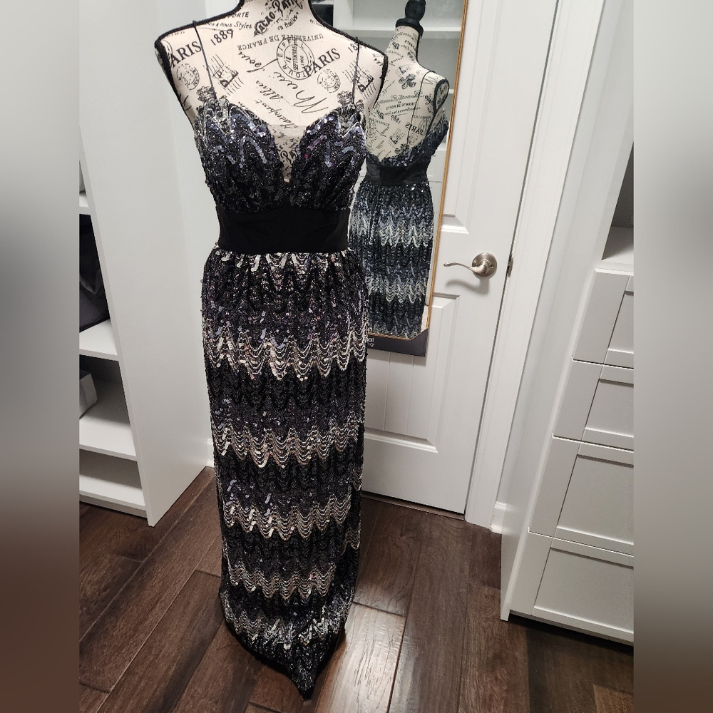 Mike Benet Sequined Evening Dress